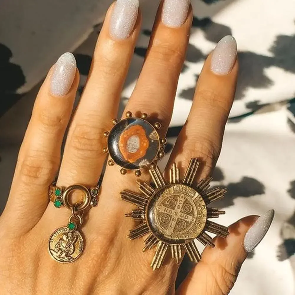 VIRGINS SAINTS & ANGELS VSA Glorious Ring San Benito Gunmetal Size 7